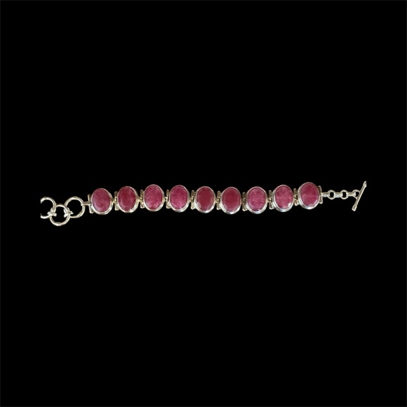 Sterling and blood ruby bracelet - Picture 4 of 4